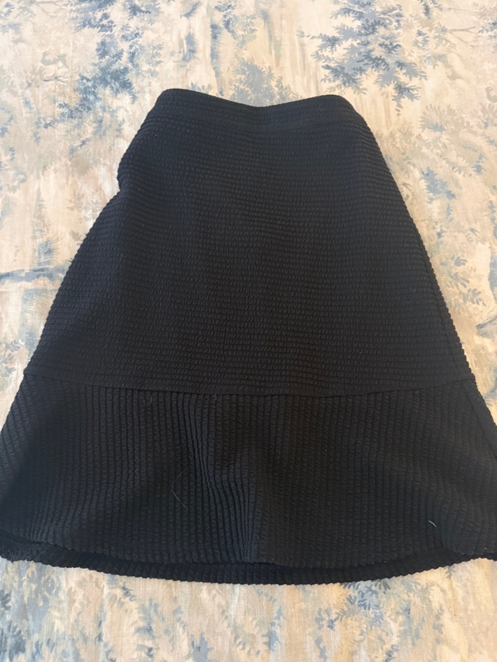 Catherine Malandrino Black Textured A-Line Skirt